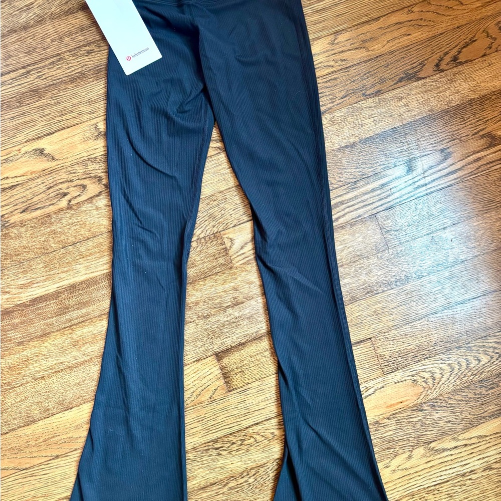 Lululemon Black Ribbed Mini-Flare Pants